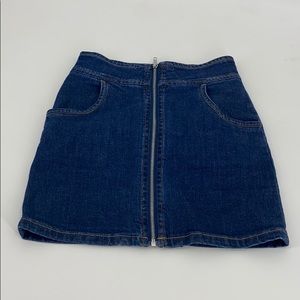 Forever 21 Highwaist Front Zip Jean Skirt